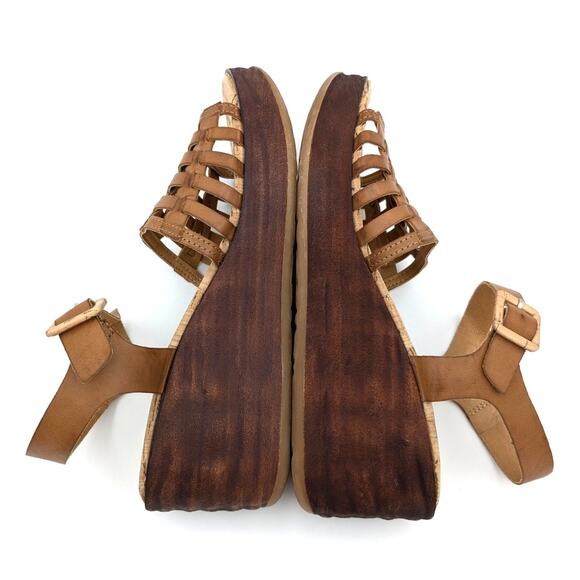 Korks Marley Platform Wedge Sandal Ankle Strap Women's Brown Size US10M EU41 - Picture 8 of 12